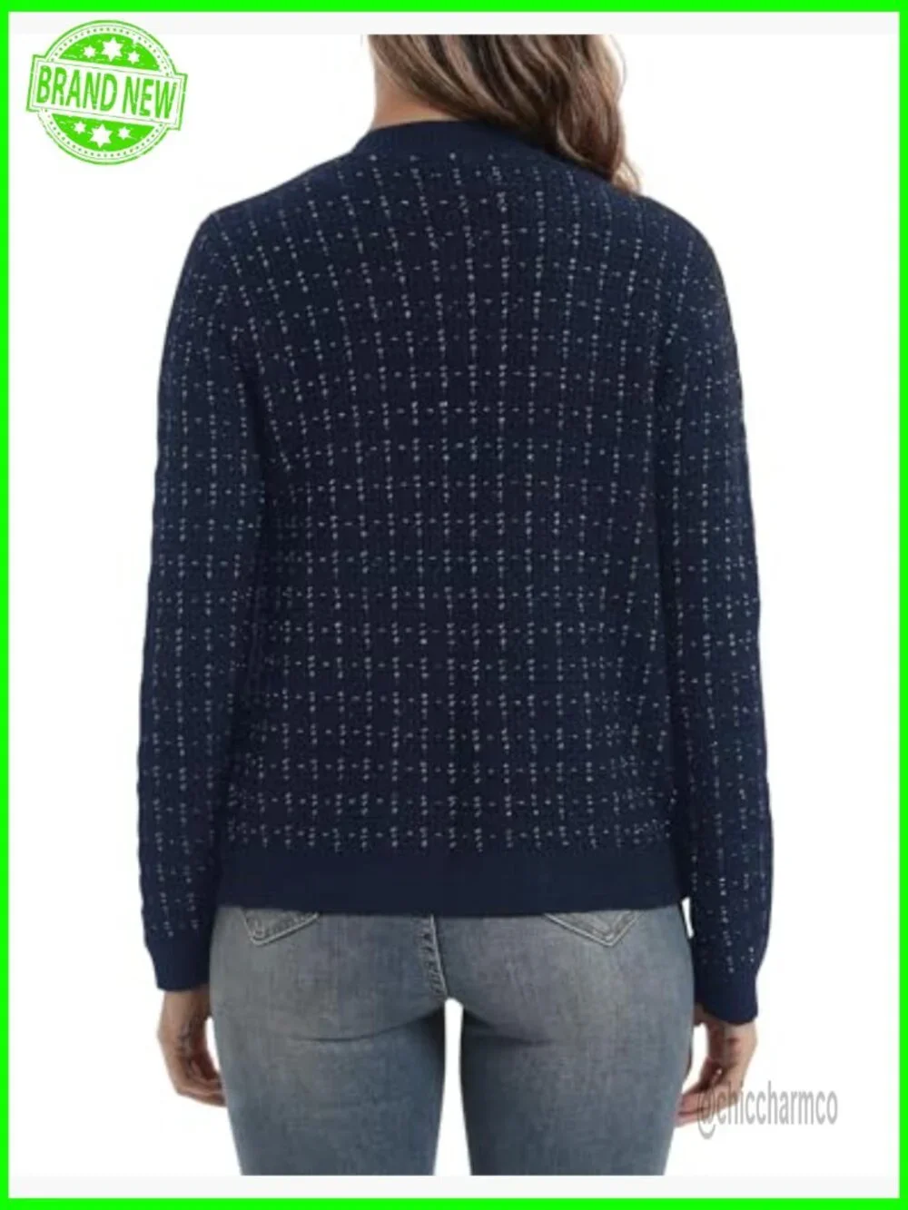 Open Front Button Down Knit Cropped Cardigan Sweater Jacket